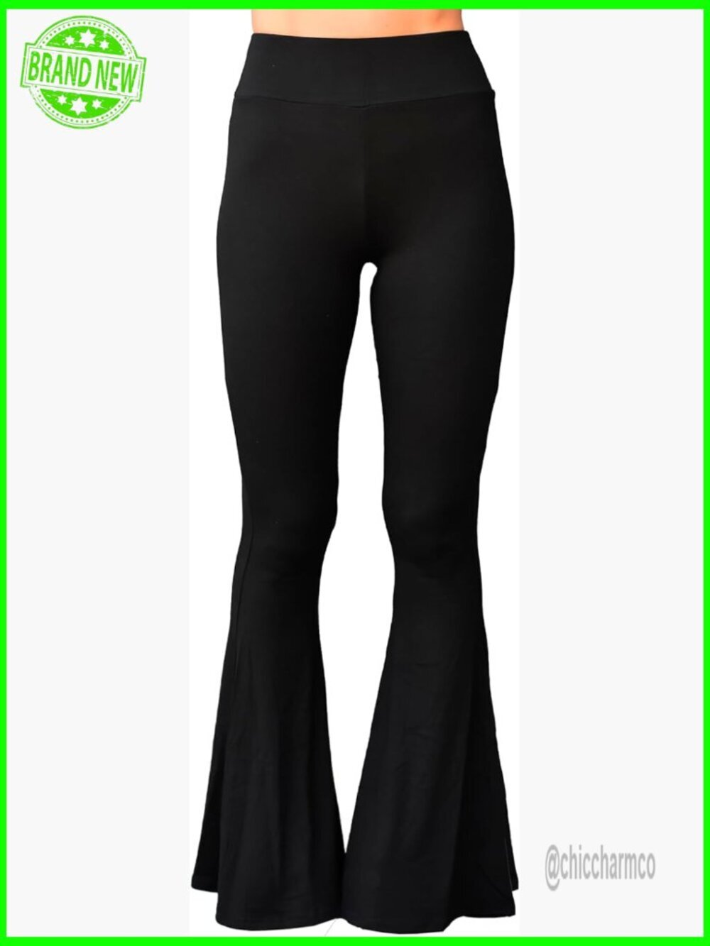 Vintage 70s Bell Bottom Flare Yoga Pants, High Rise, Stretchable